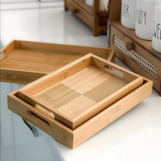 Wooden Tray Set 3 Pcs